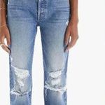Mother Superior The Trickster Skimp Fray Thrill Seeker Jeans High Rise Straight Blue Size 28 Photo 0