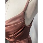 Revelry Skye Satin Desert‎ Rose Bridesmaid Dress Womens 4 Petite maxi Prom New Pink Size 4P Photo 6