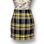 New Grey Lab Black Yellow Plaid Tweed Mini Skirt Preppy Academia Fall Winter S Photo 1