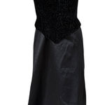 Vtg 90s Scott McClintock Maxi Velvet Corset Boned Satin Dress size 12 Black Size M Photo 0