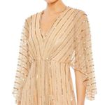 Mac Duggal  Beaded Striping Kimono Sleeve V-Neck Gown maxi dress size 4 UB Photo 2
