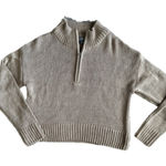 Camel Knit Cropped Quarter Zip Cupcake Boutique Size Small Tan Photo 0