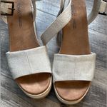Toms  Women's Cream Wedge Sandals Heels Photo 5