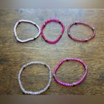 5 piece Pink Beaded Bracelet Set Photo 2
