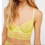 Free People  Yellow Longline Bra 32D Get Off My Cloud New Photo 1