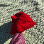 Gap  bright red velour bucket hat
Tagged a M/L Photo 2