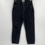 Abercrombie & Fitch  The Dad High Rise Curve Love Black Wash Denim Jeans Size 10S Photo 2