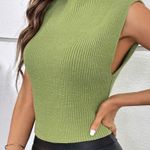 SheIn Mock Neck Ribbed Knit Sweater Tank Photo 3