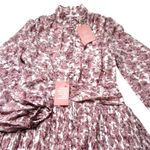 NWT Ivy City Co Brynley in Pink Floral Mock Neck Balloon Sleeve Dress XL White Photo 3