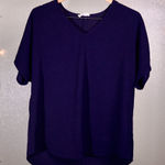 Entro Short Sleeve V-Neck Top Navy -  Boutique - Size XL Plus Size Photo 0