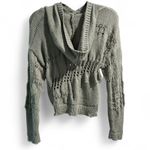 Gilded Intent Gilded‎ Intent Sage Green Knit Hoodie Sweater Photo 1