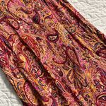 Angie Vintage  paisley print pink long midi dress tiered ruffle hem neckline Photo 2