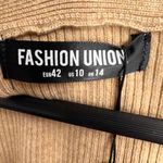 Fashion Union Cardigan Sweater Neutral Tan Ribbed Knit Open Twist Front 10 Photo 4