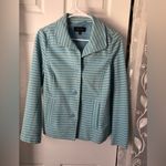 Talbots Womens Jacket Size S Button Up Striped Anchor Buttons Nautical Collar Photo 2