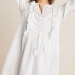 Anthropologie  Thames White Eyelet Boho Romantic Mini Dress Photo 0