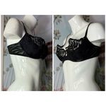 Victoria's Secret Victoria’s Secret Y2K Black Lace Sheer Push Up Bra 38C Leather Strap Vintage Photo 3
