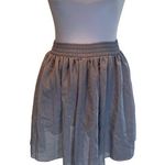 American Apparel Chiffon by Gray with Yellow Polka Dot Flare Mini Skirt XS*flaw* Photo 0