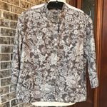 Croft & Barrow Linen Cotton Brown Print Jacket Photo 0