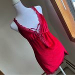 Y2K Red velvet lace babydoll dress with adjustable straps size L Size L Photo 10