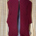 J.Jill Burgundy Red Zip Front Heavy Quilted Puffer Vest Button Pockets Medium Photo 7