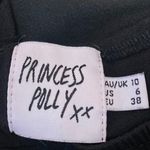 Princess Polly  Women's Black Short Puff Sleeve Ruched Crop Blouse Top Size 6 Photo 2