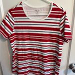 White Stag Striped T-Shirt Red White Blue XXL/2XL Womens Casual Top Photo 0