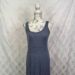 Daily Ritual Cozy Knit Rib Heathered Blue Gray Tiered Tank Dress Size XS Photo 3