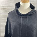 Liz Claiborne  Funnel Neck Embossed Sweatshirt Black-Medium Photo 1