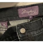 NYDJ Jeans Womens 12 Black Dark Wash Stretch Mid Rise Shaping Wide Leg Capri Photo 2