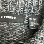 EXPRESS Striped Black/Grey Mohair/Wool Long Sleeve Belted Sweater Dress Large Photo 9