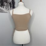 SheIn Cropped Tank Top with Scrunched Sides Size Small Tan Sleeveless Photo 4