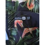 Boohoo  Black Serena Woven Flamingo‎ Print Wide Leg Trousers Pants Womens 6 NEW Photo 6