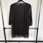 American Vintage Vtg Y2K Goth Black Lace Ruffle Full Zip Longline Top Pirate Frilly Feminine Photo 3