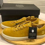 K-Swiss NWB  Women’s Suede Sneakers Court Pro MOTIVATION Low Size 6.5 Yellow/Gold Photo 0