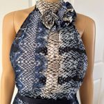 My Story EUC  PARIS Snake Print Chiffon Midi Dress. MSRP $168 Photo 12