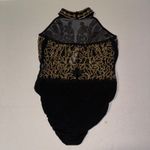 Venus  Halter Top Bodysuit Womens Large Black Sparkle Choker Neck NWT Photo 4