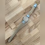 Timex Ladies Watch Vintage Mechanical Winding New Blue Strap White Round Dial Photo 6