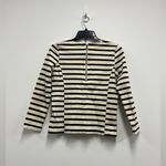 J.Crew  Women’s Cream and Black Striped Long Sleeve -100% Cotton Size:Xtra Small Photo 2