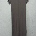 ATM Womens Stretch Short Sleeve Modal Ribbed Midi Dress Size Small Gray Photo 2