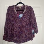One September Womens Medium Petite Purple Floral Tunic Top Size undefined Photo 1
