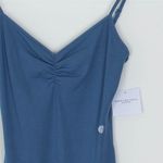 American Eagle NWT Womens Ribbed Cinched V Neck Bodysuite Size S Blue Stretch Photo 1
