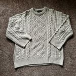 LIONESS  Gigi Knit Oversized Grey Cable Knit Sweater Beige Size M Photo 5