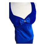Vtg 1990s Zum Zum Blue Velvet Bow Accent Satin Skirt Maxi Prom Dress 3 4 Photo 3