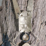 Lena Pin Brooch Woman Heart Tribal Design Vintage Handmade Brass Figurine Signed Gold Photo 8