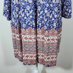 Blu Pepper Blue and Red Floral Boho Mini Dress Size Medium Cute Boho Dress Photo 3