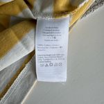 J. Crew Yellow White Striped Brass Button Boat Neck Boxy Cotton Tee Shirt Sz S Photo 4