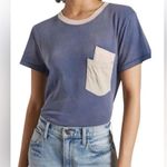 Current/Elliott Current Elliott Double Pocketed Women’s Blue Cotton Short Sleeve Tee Size XS Photo 2