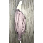 Current Air Women's Size Large Light Purple Tie Front Long Sleeve Satin Blouse Photo 1