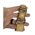 FINE CUT COLORED LUCITE RECTANGLE STUD METAL CASTING STRETCHABLE BRACELET Gold Photo 2