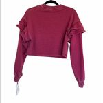 7 For All Mankind NWT Ruffle Cropped Sweatshirt Photo 8